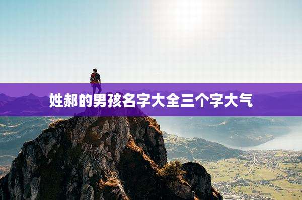 姓郝的男孩名字大全三个字大气