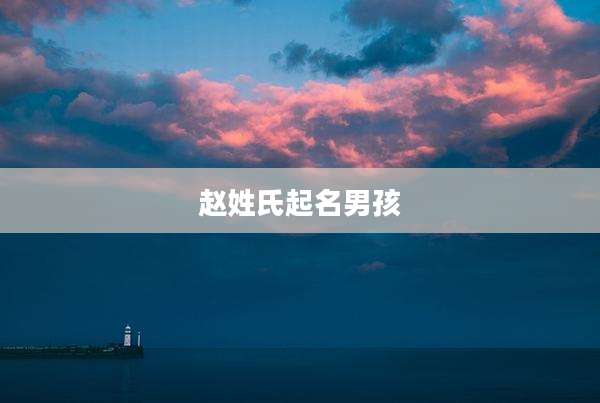 赵姓氏起名男孩