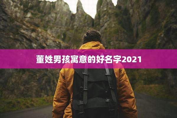 董姓男孩寓意的好名字2021