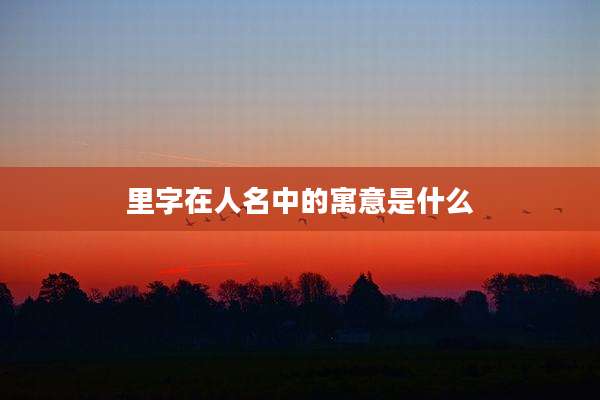 里字在人名中的寓意是什么