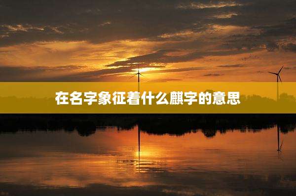 在名字象征着什么麒字的意思