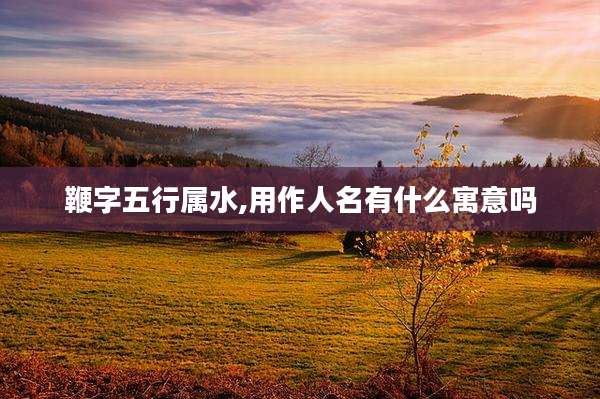 鞭字五行属水,用作人名有什么寓意吗
