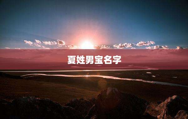 夏姓男宝名字