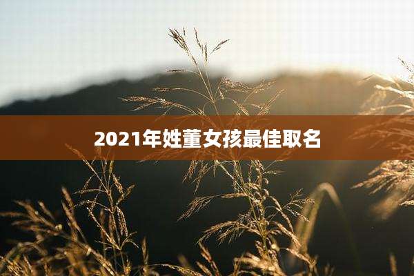 2021年姓董女孩最佳取名