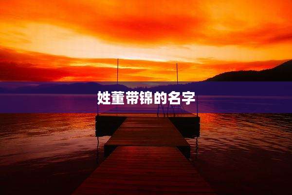 姓董带锦的名字