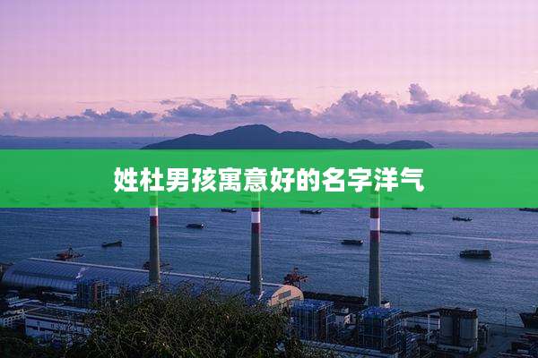 姓杜男孩寓意好的名字洋气