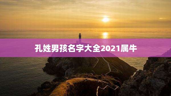 孔姓男孩名字大全2021属牛