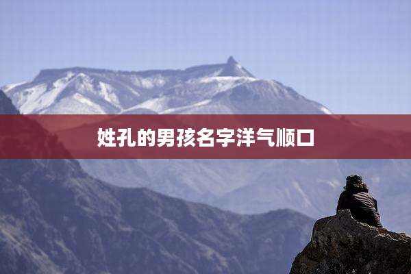 姓孔的男孩名字洋气顺口