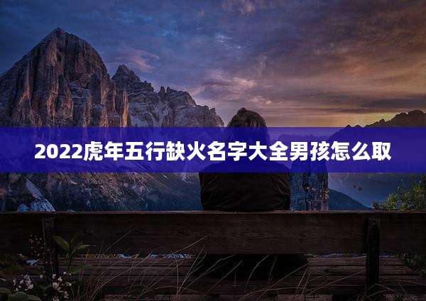 2022虎年五行缺火名字大全男孩怎么取