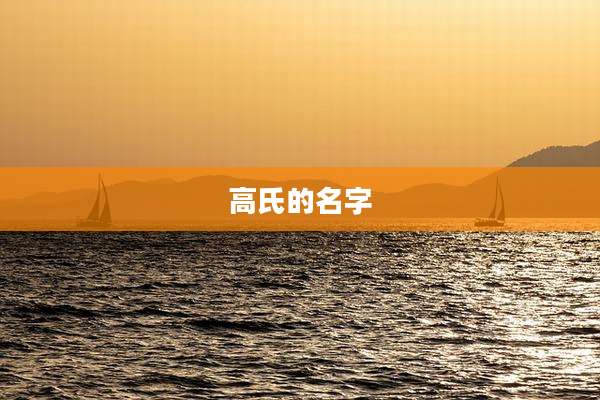 高氏的名字