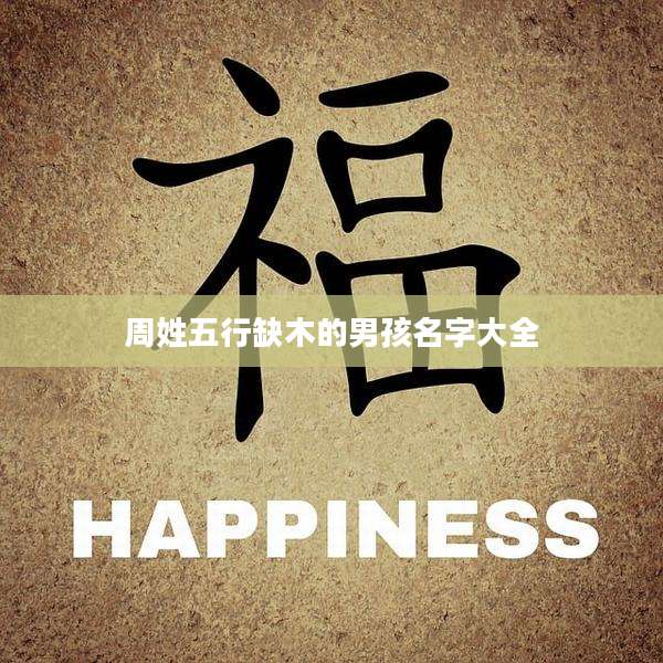 周姓五行缺木的男孩名字大全