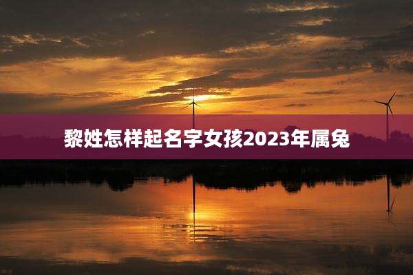 黎姓怎样起名字女孩2023年属兔