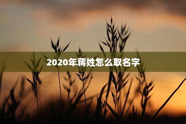 2020年蒋姓怎么取名字