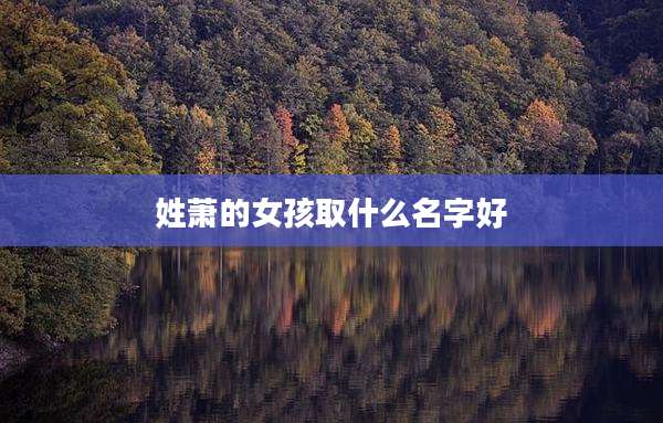 姓萧的女孩取什么名字好