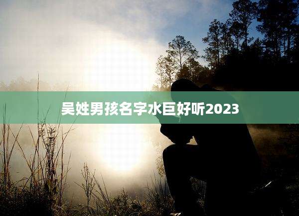 吴姓男孩名字水巨好听2023