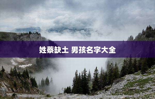 姓蔡缺土 男孩名字大全