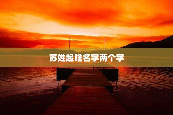 苏姓起啥名字两个字