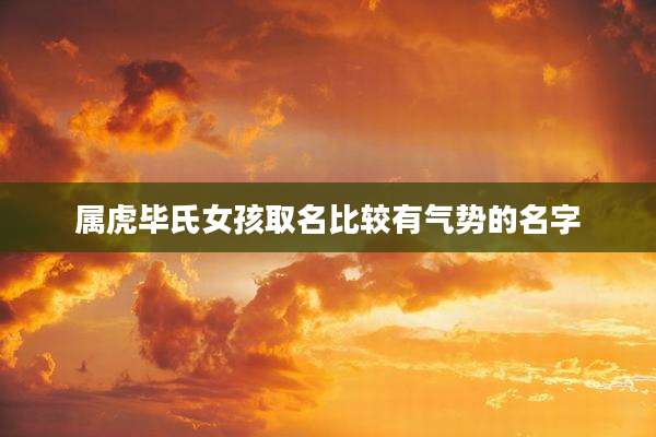 属虎毕氏女孩取名比较有气势的名字