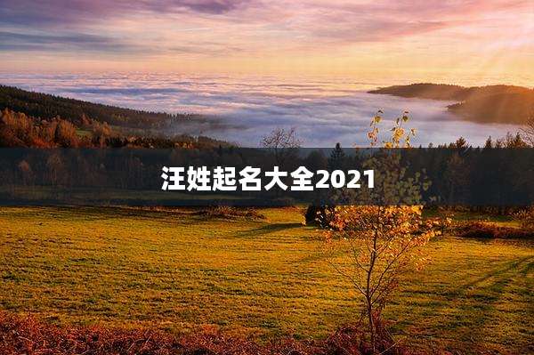 汪姓起名大全2021