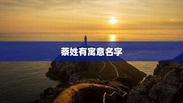 蔡姓有寓意名字