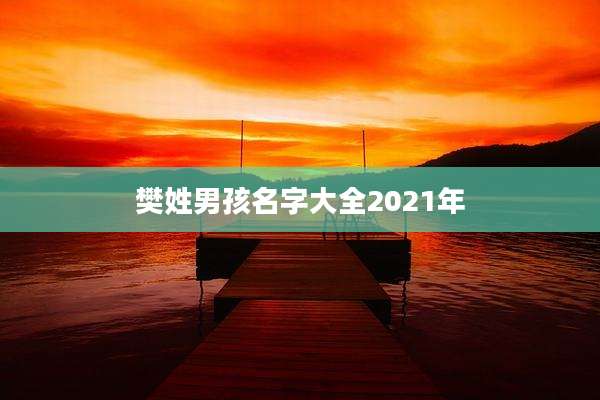 樊姓男孩名字大全2021年