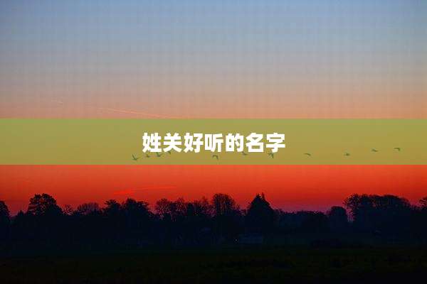 姓关好听的名字