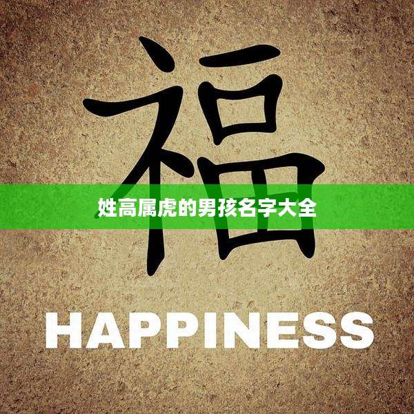 姓高属虎的男孩名字大全