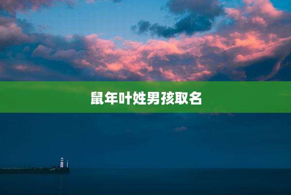 鼠年叶姓男孩取名