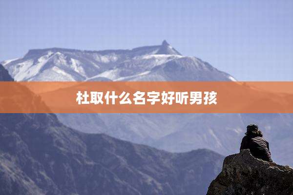 杜取什么名字好听男孩