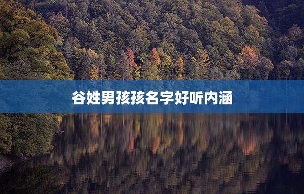 谷姓男孩孩名字好听内涵