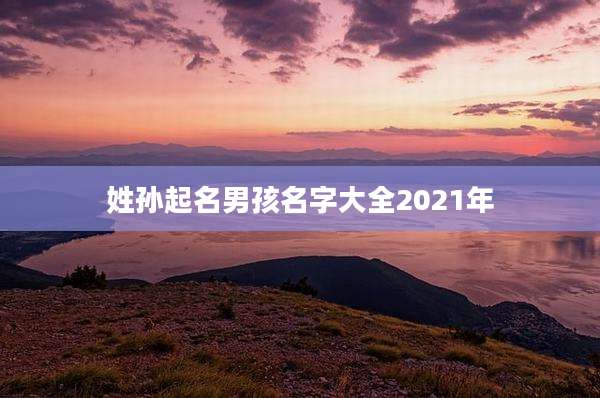 姓孙起名男孩名字大全2021年