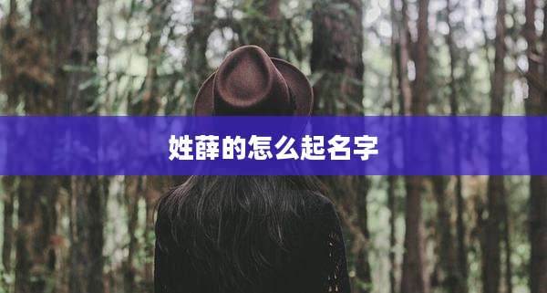 姓薛的怎么起名字