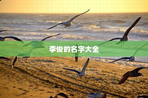 李俊的名字大全
