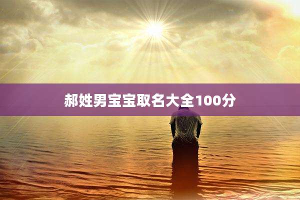 郝姓男宝宝取名大全100分
