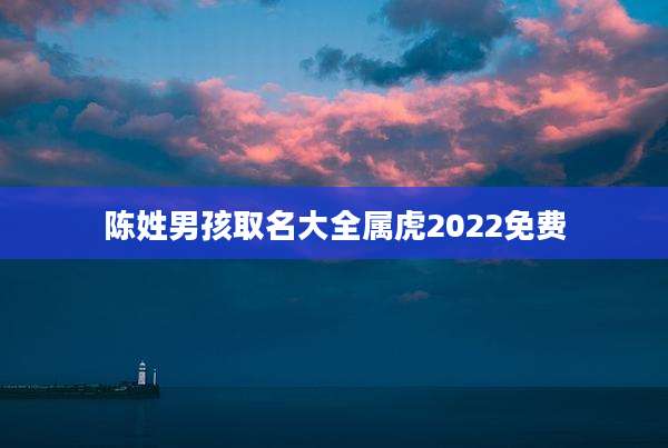 陈姓男孩取名大全属虎2022免费