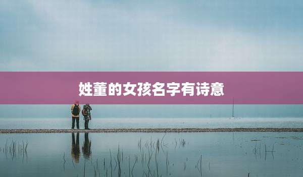 姓董的女孩名字有诗意