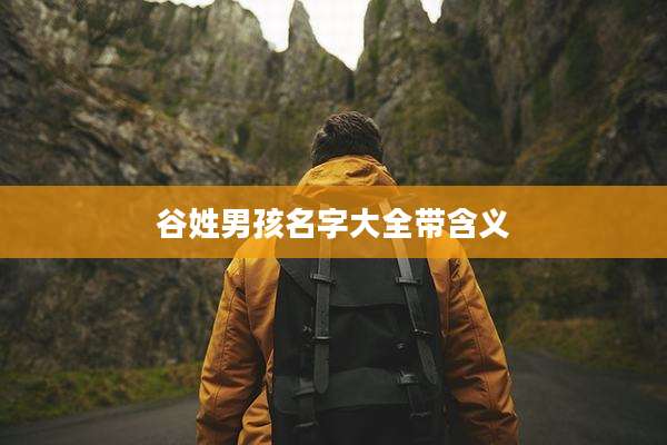 谷姓男孩名字大全带含义