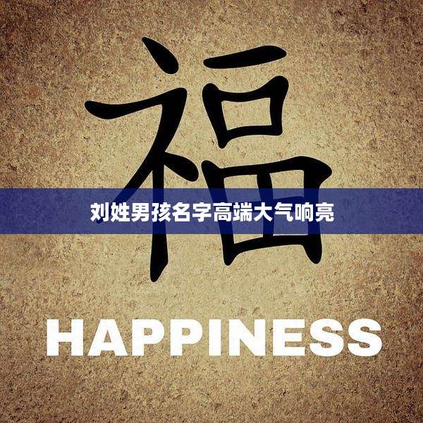 刘姓男孩名字高端大气响亮