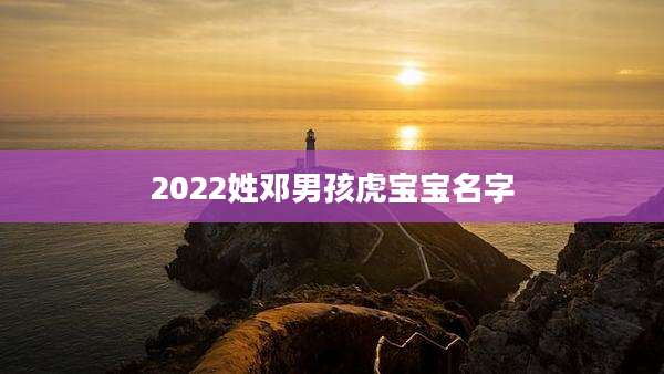 2022姓邓男孩虎宝宝名字