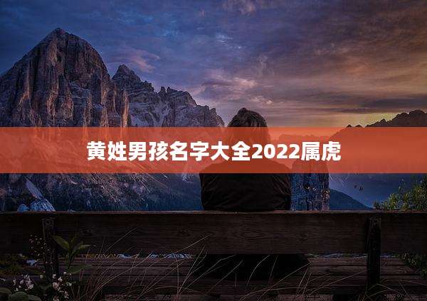 黄姓男孩名字大全2022属虎
