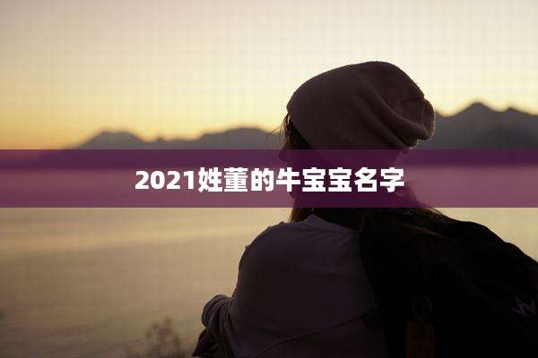 2021姓董的牛宝宝名字