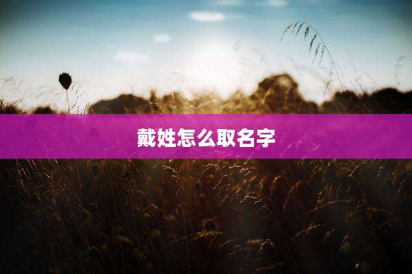 戴姓怎么取名字