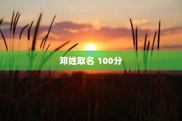 邓姓取名 100分