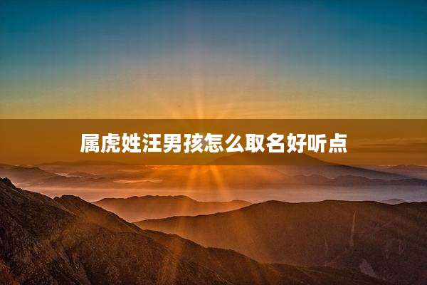 属虎姓汪男孩怎么取名好听点