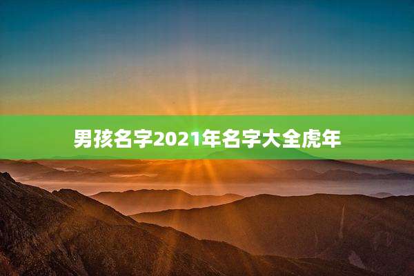 男孩名字2021年名字大全虎年