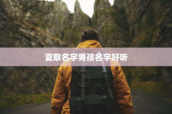 夏取名字男孩名字好听