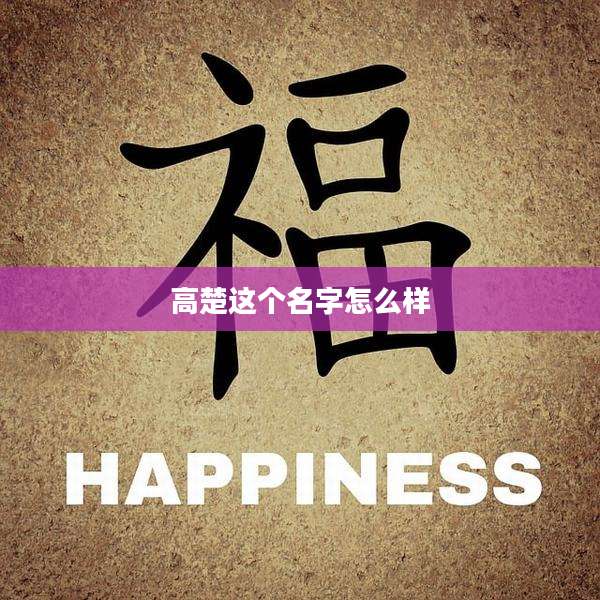 高楚这个名字怎么样